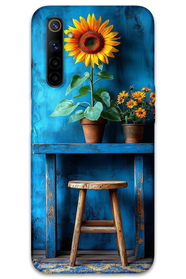 Realme 6 Case Hd Pattern Printed Back Cover - Art Stool Flower