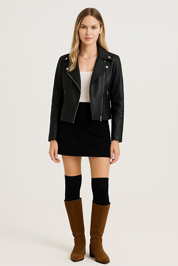 2 Çift Basic Lastikli Kalın Pamuk Karışımlı Diz Üstü Çorap - 2