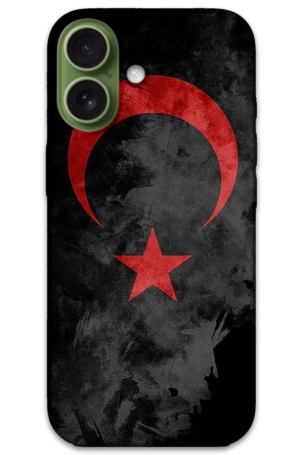 غطاء خلفي لهاتف iPhone 17 بنمط HD مطبوع - علم أسود