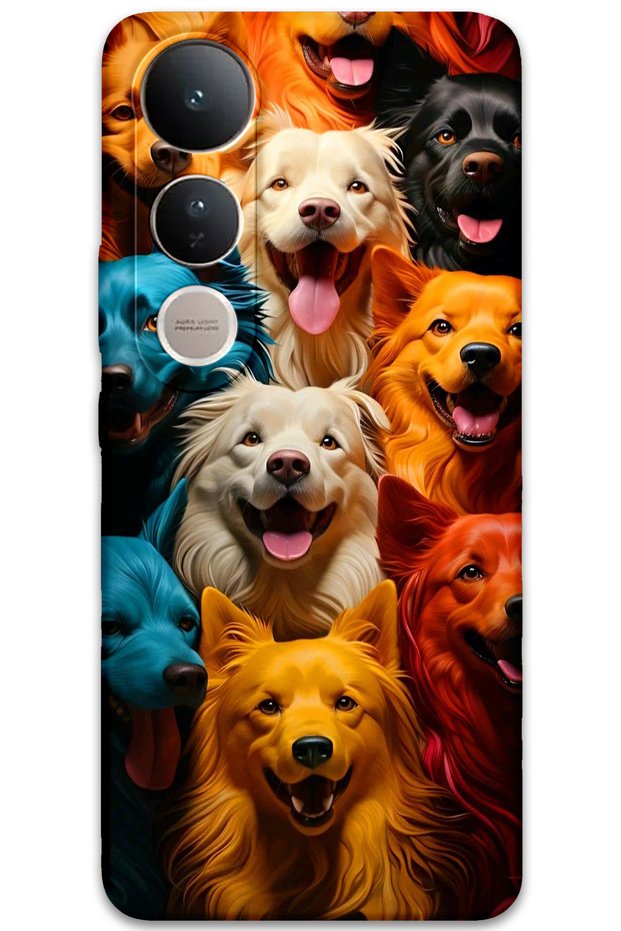 Vivo V50 Lite 4g Case Hd Pattern Printed Back Cover - Colorful Dogs