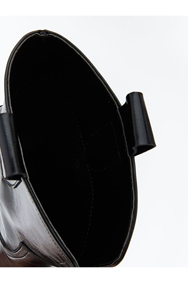 LCW STEPS Sivri Burun Deri Görünümlü Kadın Bot - 6