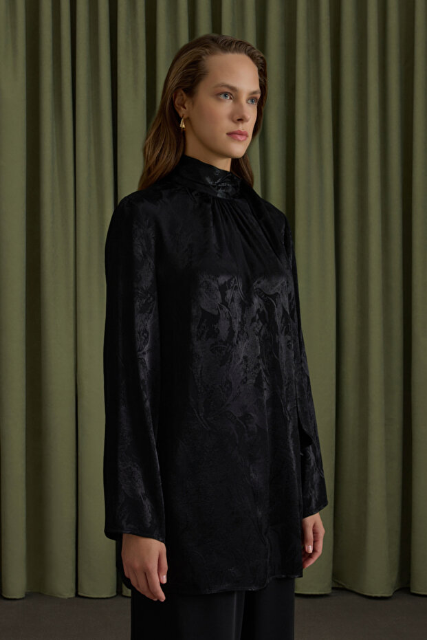 Textured Jacquard Patterned Rayon Viscon Tunic - 2