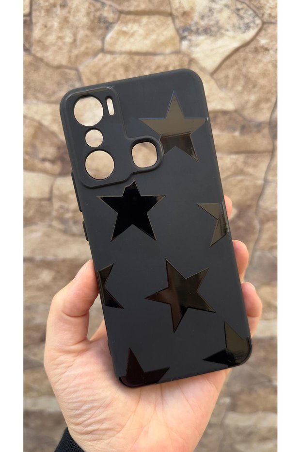 Infinix Hot 20I Compatible Star Patterned Silicone Shock-Absorbing Rubber Case