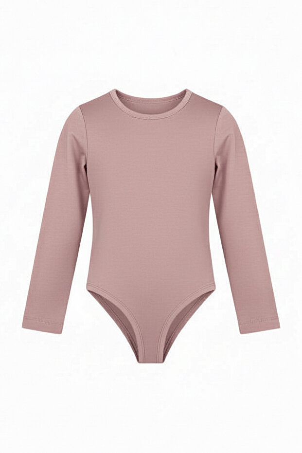 Woolkin Girls' Furry Inside Snap-On Bodysuit with Long Sleeves