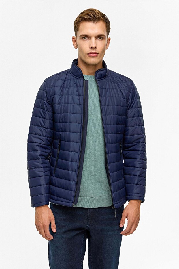 Kapitone Lacivert Erkek Mont Mn2008700517 - 4