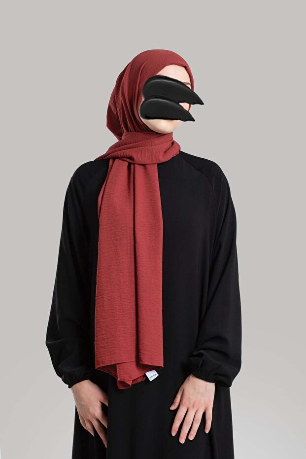 شال كاز كريب كبير الحجم - لون الكرز - 4