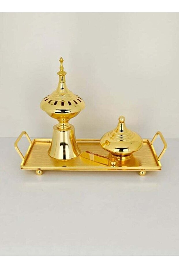 Premium Bakhoor Burner Set with Tray, Safety Tong & Storage Bowl