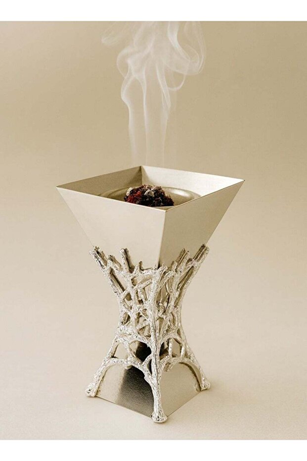 Luxury Silver Bakhoor Burner | Elegant Home Décor & Aromatherapy Holder