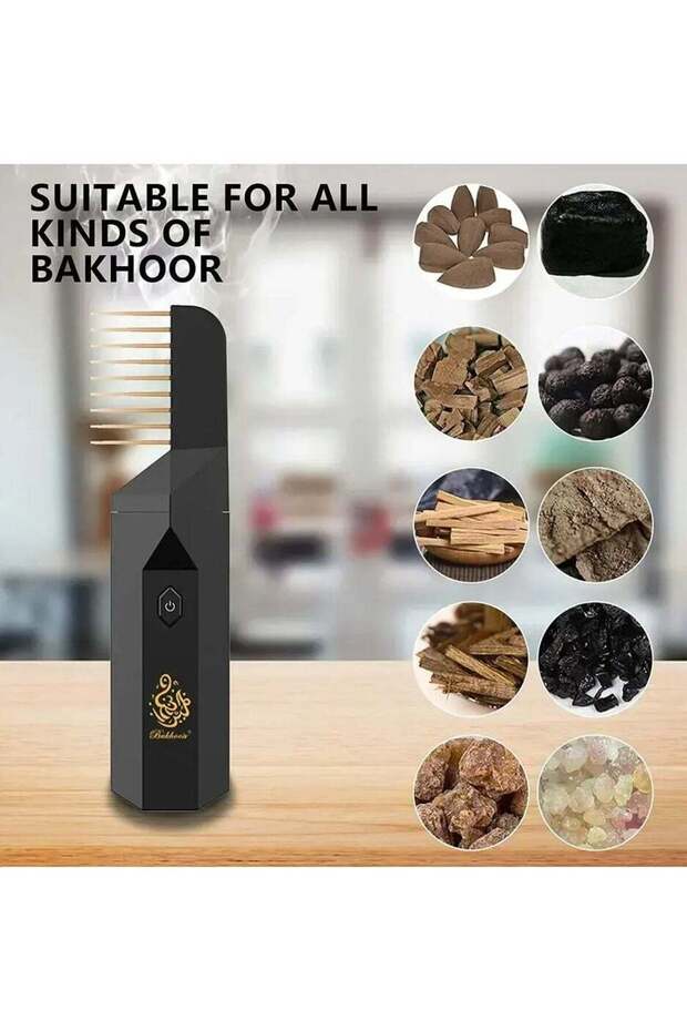 Electric Comb Bakhoor Incense Burner Aroma Diffuser Mini USB Rechargeable for Home & Car