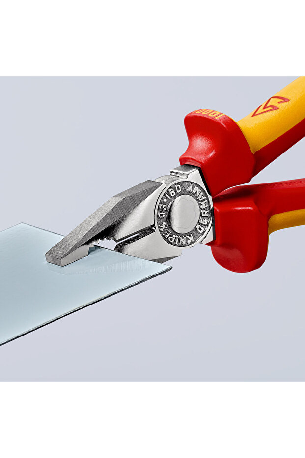 Combination pliers with multi-component grips, insulated according to VDE, chrome plated, 180 mm - 6