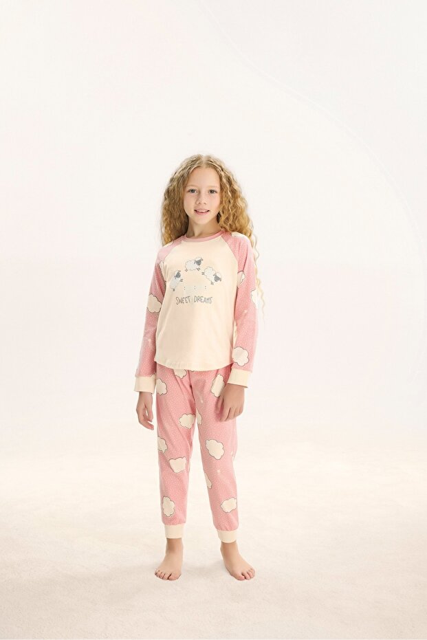 8706 Girls' Printed Pajama Set