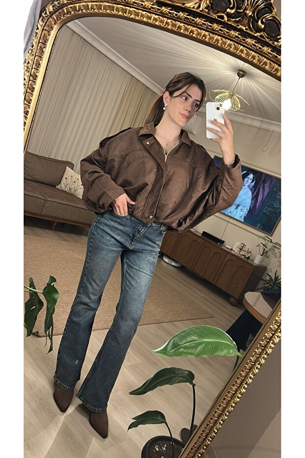 MEVSİMLİK SÜET BOMBER CEKET - 1