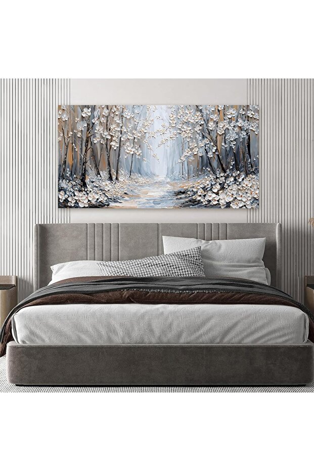 Forest Landscape Wall Art Wrap Framed Canvas Print Modern Floral
