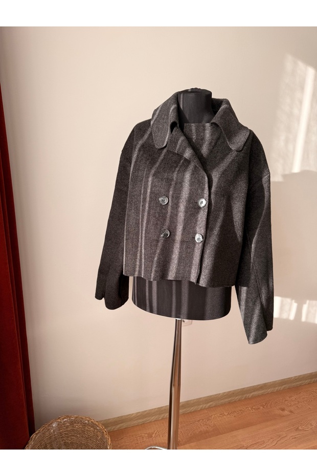 Kısa kaşe oversize ceket - 3