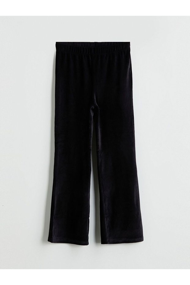 LCW Kids Elastic Waist Flared Leg Velvet Girls' Tights