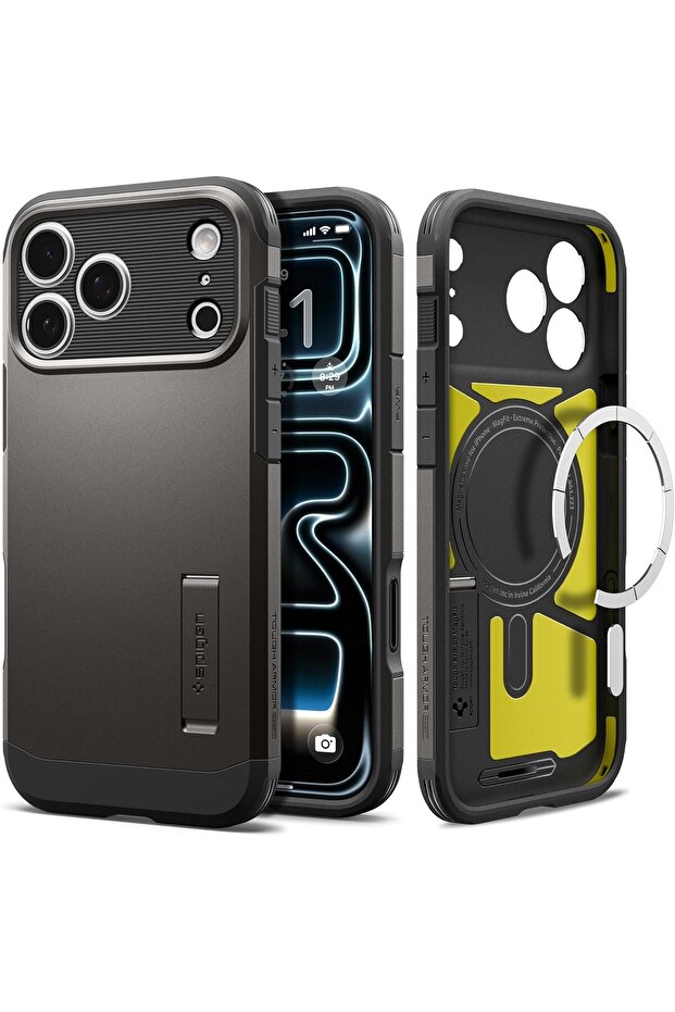 Tough Armor T MagFit for iPhone 17 Pro Max case MagSafe compatible with Kickstand Gunmetal