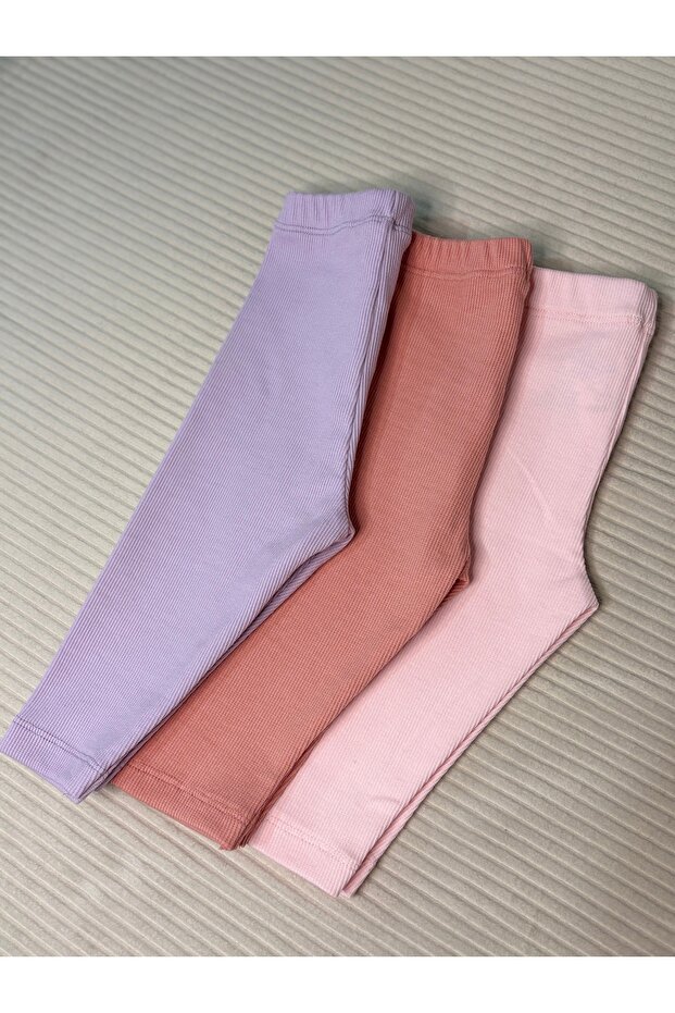 3’lü %100 pamuk bebek tayt - 3