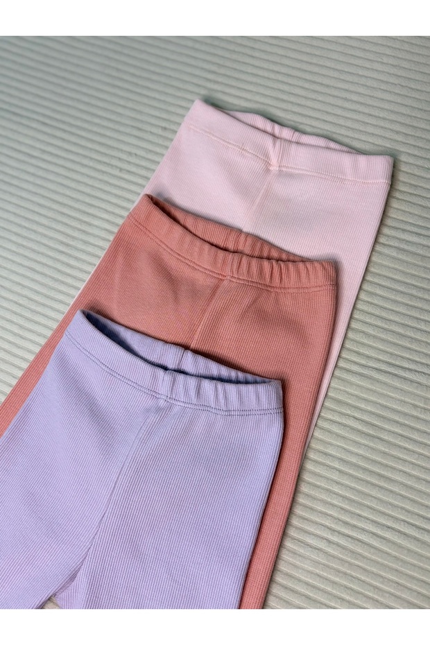 3’lü %100 pamuk bebek tayt - 2