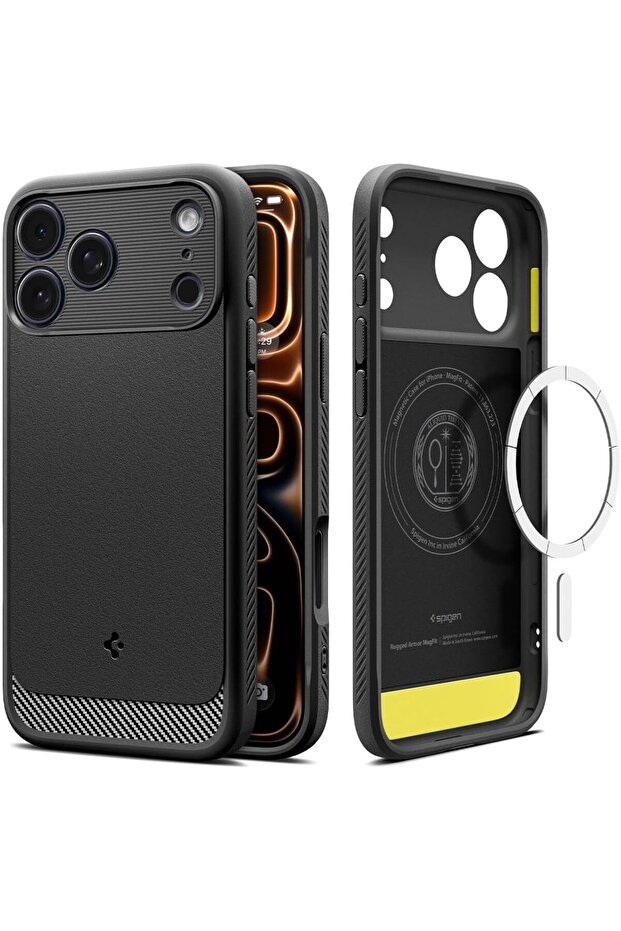 Rugged Armor MagFit designed for iPhone 17 Pro MAX case [MagSafe compatible] - Matte Black