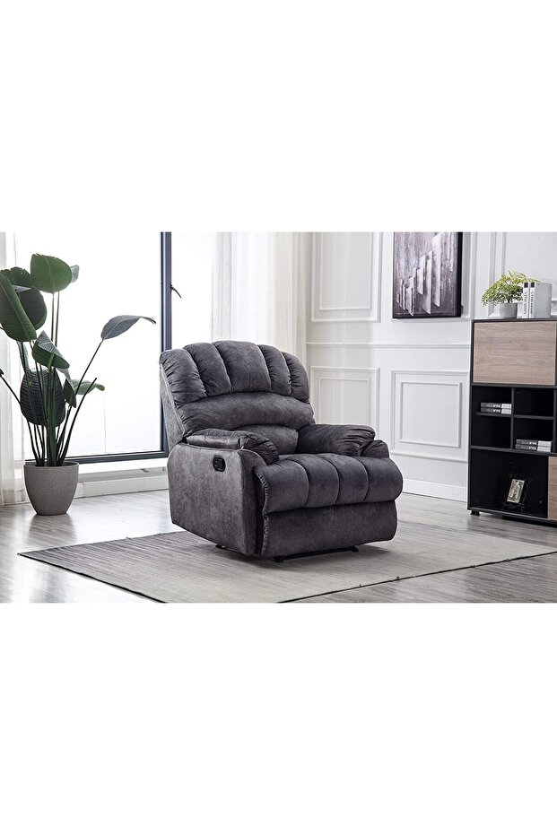 Premium Fixed Recliner Chair – Elegant & Supportive Design grey كرسي استرخاء ثابت CR0032AF51DI