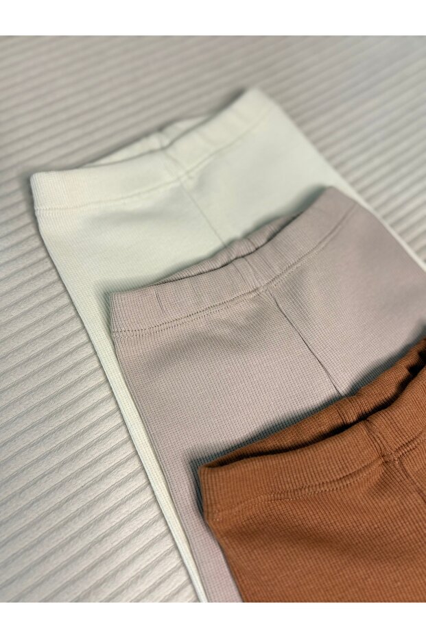 3’lü %100 pamuk bebek tayt - 3