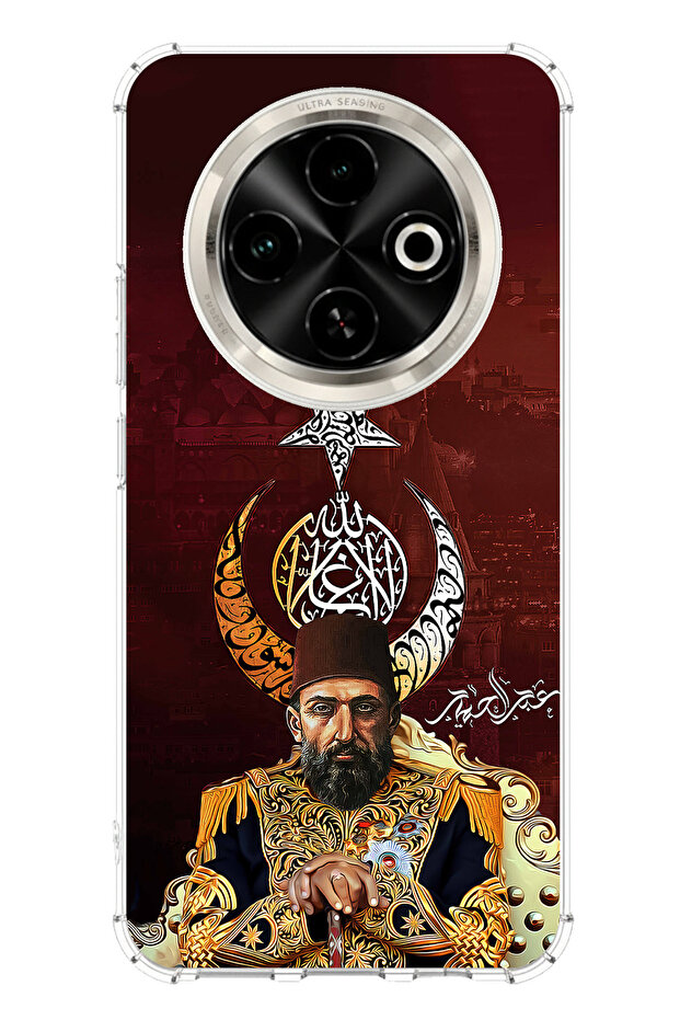 Tecno Spark 30C Compatible Abdülhamid Han Printed Silicone Case - 1