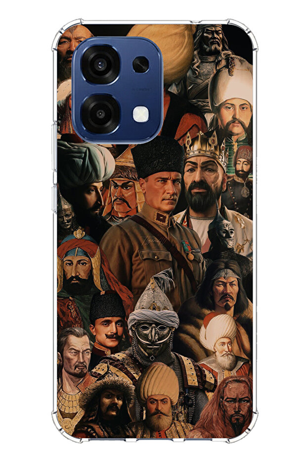 حافظة سيليكون متوافقة مع هاتف اوبو A6 برو من تركي جرلر كولاج مطبوع - 1