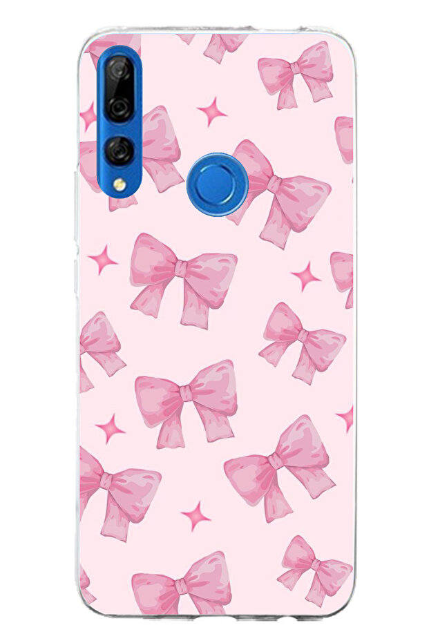 Honor 9X Compatible Pink Bows Printed Silicone Case - 1