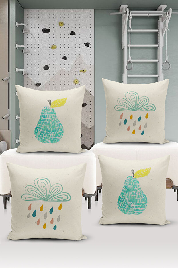 4-Piece Throw Pillow Cover Set Kids Baby Room Digital Printed