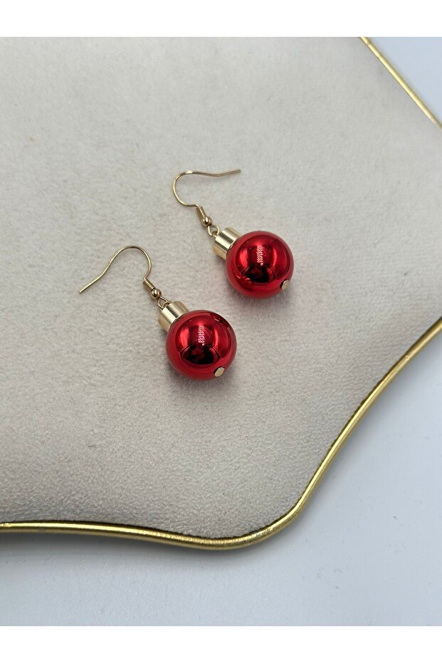 Red Bell Earrings (Brass Plated)