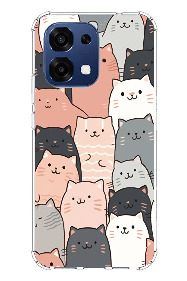 حافظة سيليكون مطبوع متوافقة مع هاتف Oppo A6 PRO بتصميم القطط الصغيرة - 1
