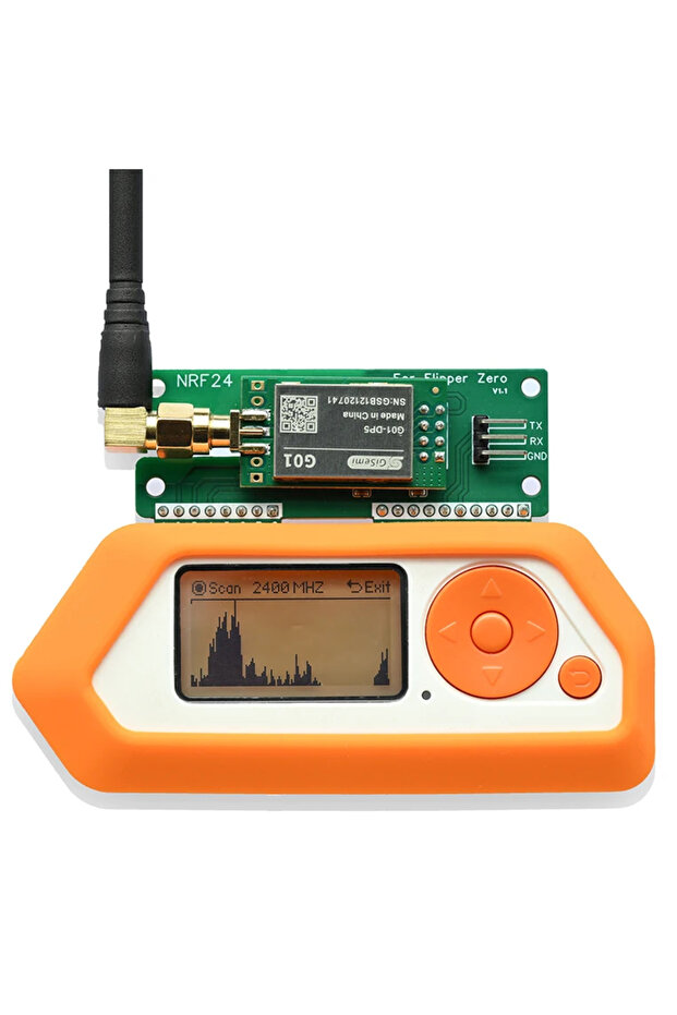 External NRF24L01 Module 2.4 GHz + Silicon Case for Flipper Zero - Wireless Extension, Display Film - 1