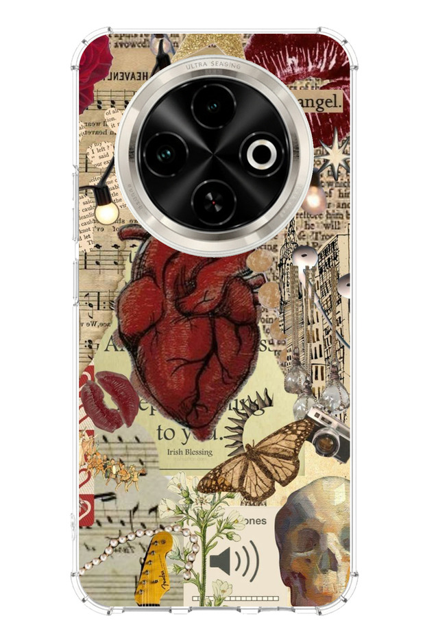 حافظة سيليكون متوافقة مع هاتف Tecno Spark 30C من Vampire Diaries Vintage مطبوع