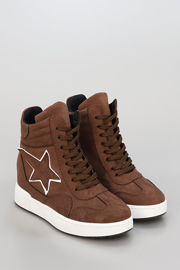 Frm 163 Star Detailed Hidden Heel Zippered Boots