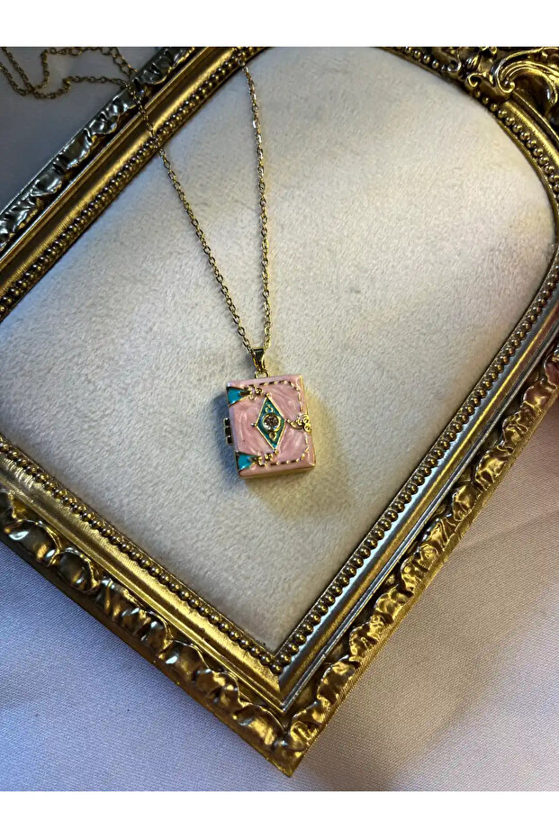 Antique Compass Secret: Bohemian Enamel Amulet Locket Necklace