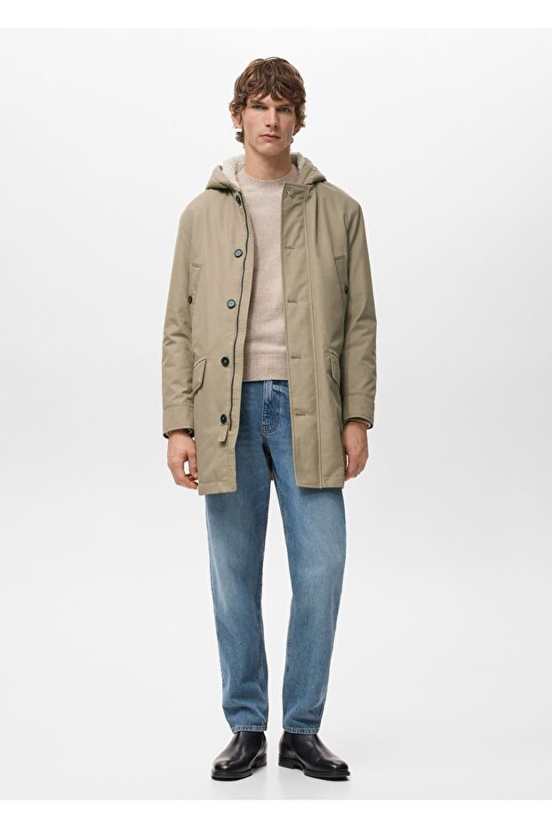 Su itici kapüşonlu kapitone parka - 2