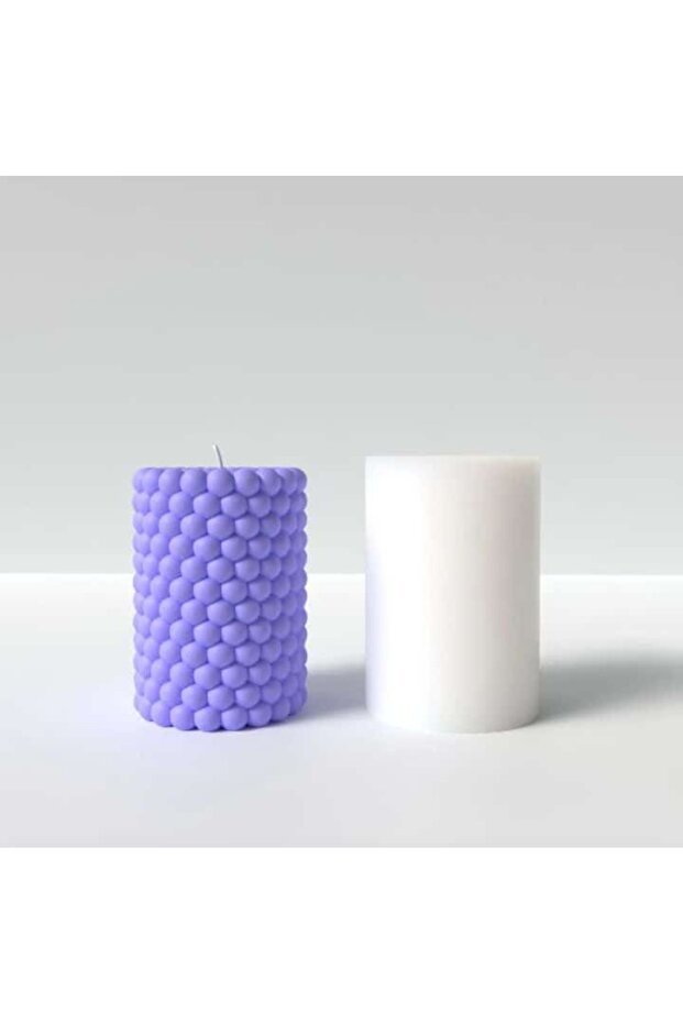 Silindir Bubble Silikon Mum Kalıbı - 2