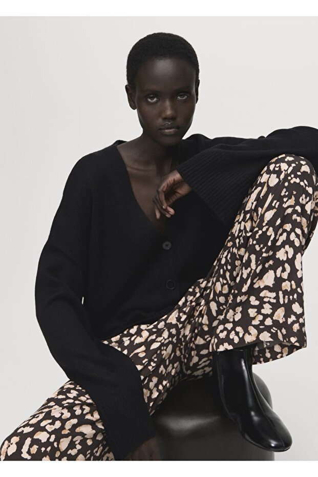 Beli elastik desenli pantolon - 5