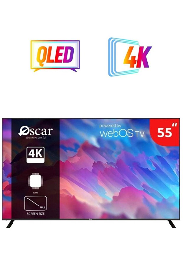 شاشة QLED webOS مقاس 55 بوصة مع حامل حائط (طراز OS55QLEDW)