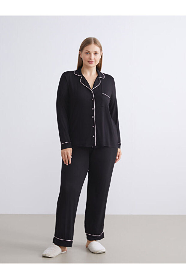 Shirt Collar Women's Pajama Set