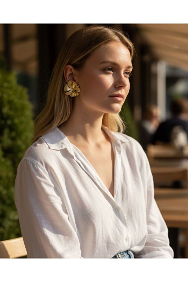 Clover Detailed Steel Earrings
