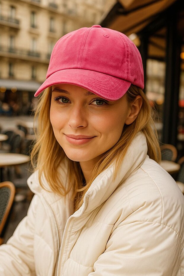 Fuchsia Vintage Cotton Women's Cap Hat