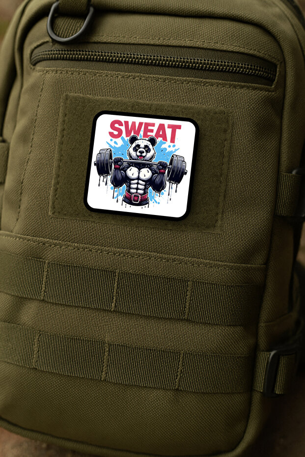 Sweat Written Halter Lifting Panda Patch / Peç / Arma - 2