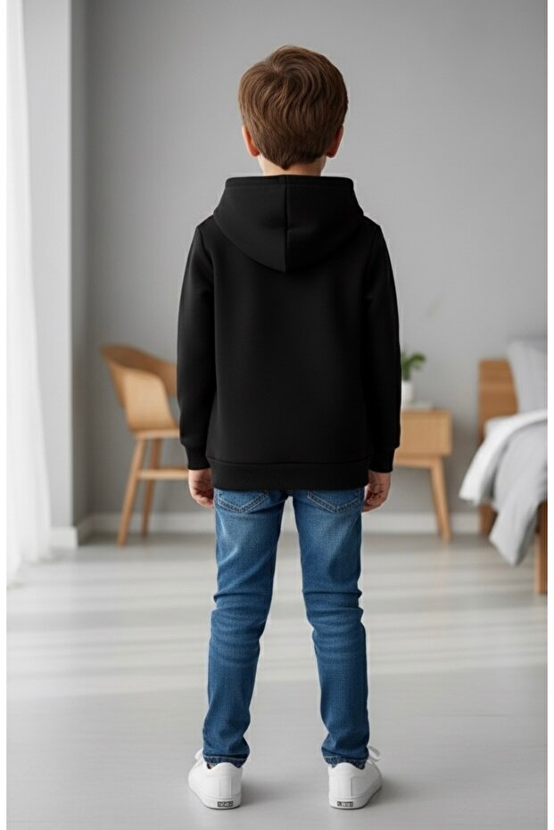 هوديي أسود سادة بدون طباعة - 2