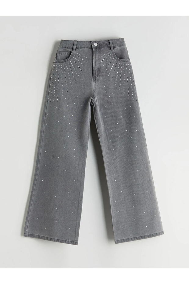 Lcw Kids Gray Wideleg Girls' Jeans