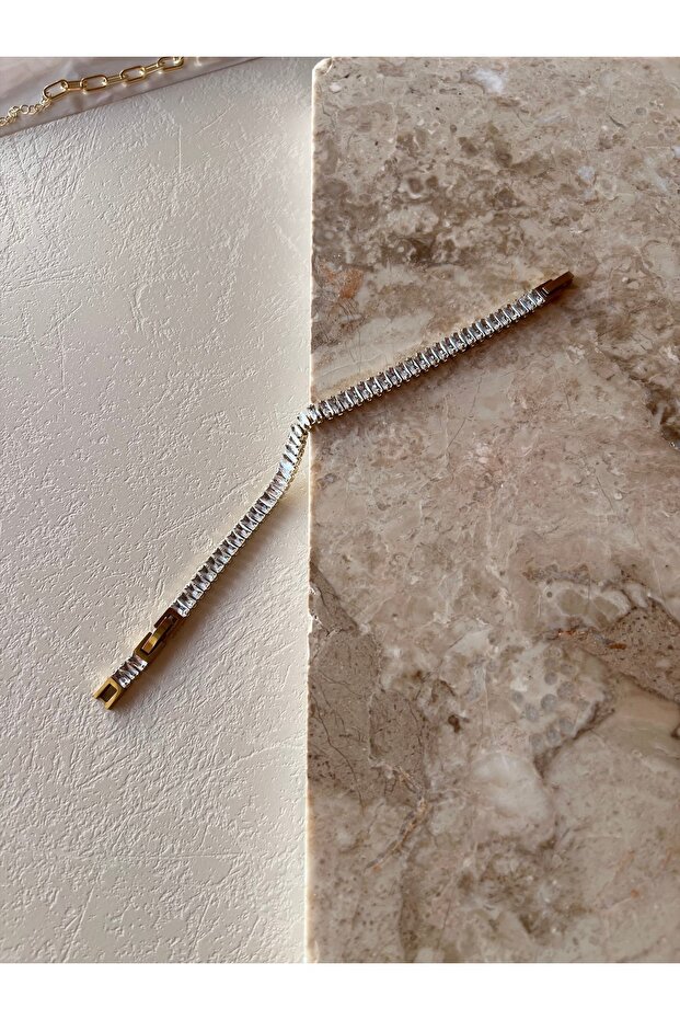 Women's Zircon Stone Waterway Steel Bracelet