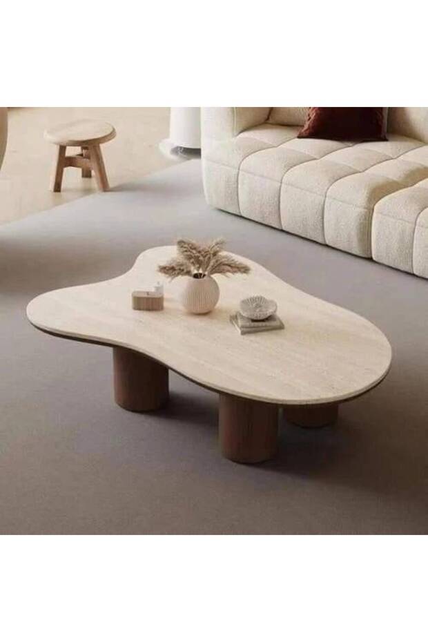 طاولة قهوة بتأثير الرخام - 1