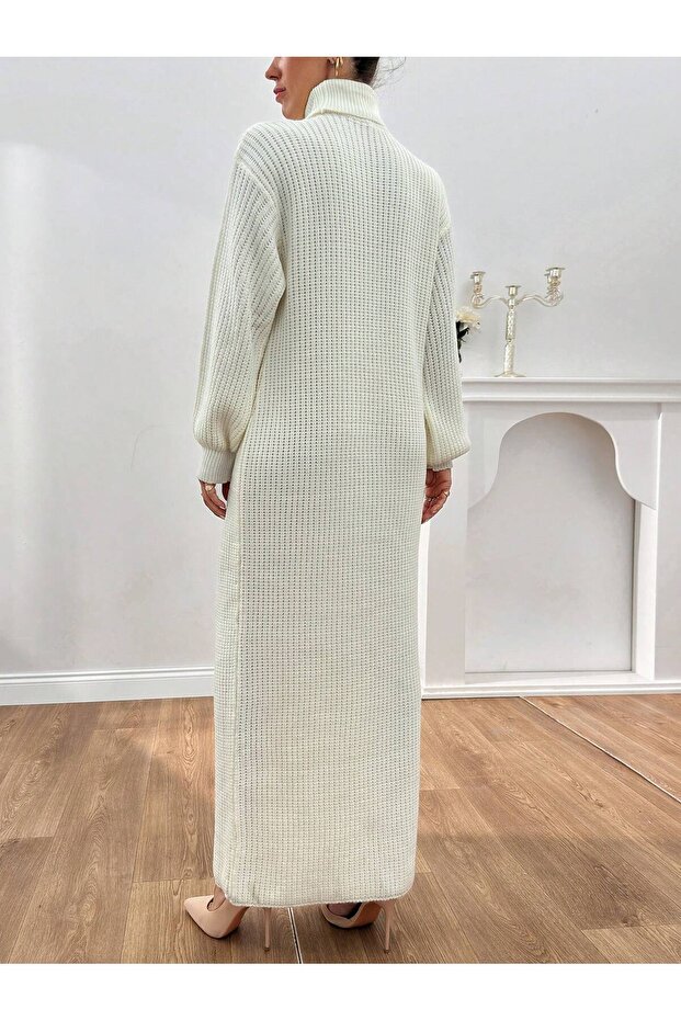 KREM TRİKO ELBİSE - 7