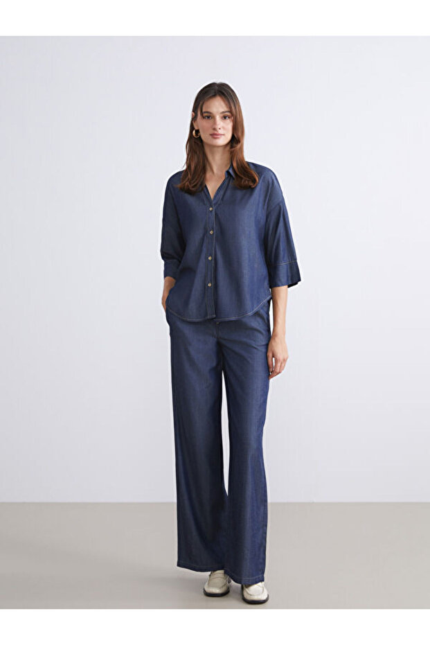 Esvab • Modern & Distinctive Wide-Leg Women's Jeans with Waist Drawstring