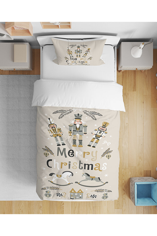 New Year Merry Christmas Themed 3D Digital Printed Single Duvet Cover Set Without Sheets Sleeping Set